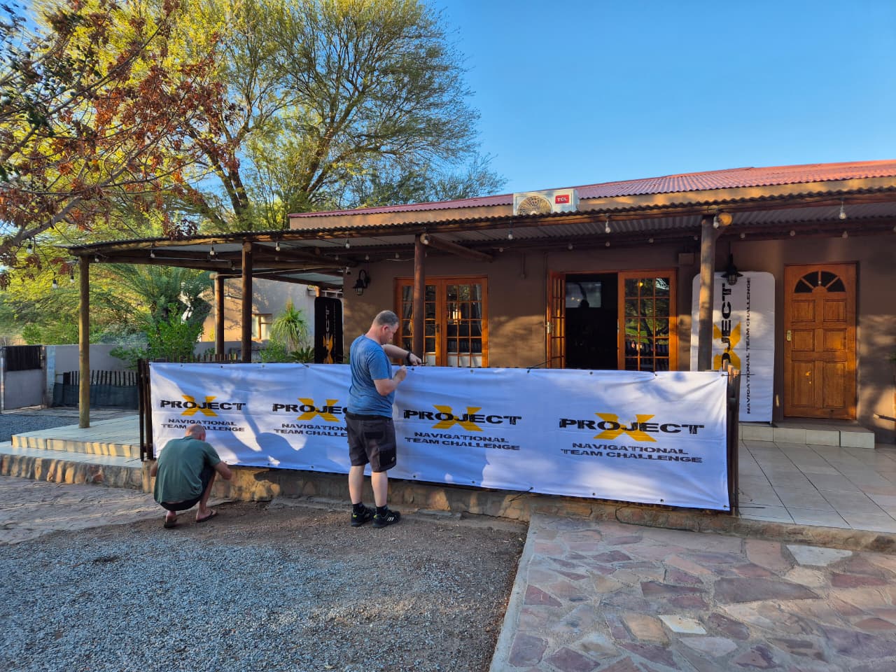 Putting up banners